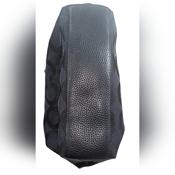 Coach Julia Opt Black Leather and Canvas Signature Tote - Picture 10 of 11